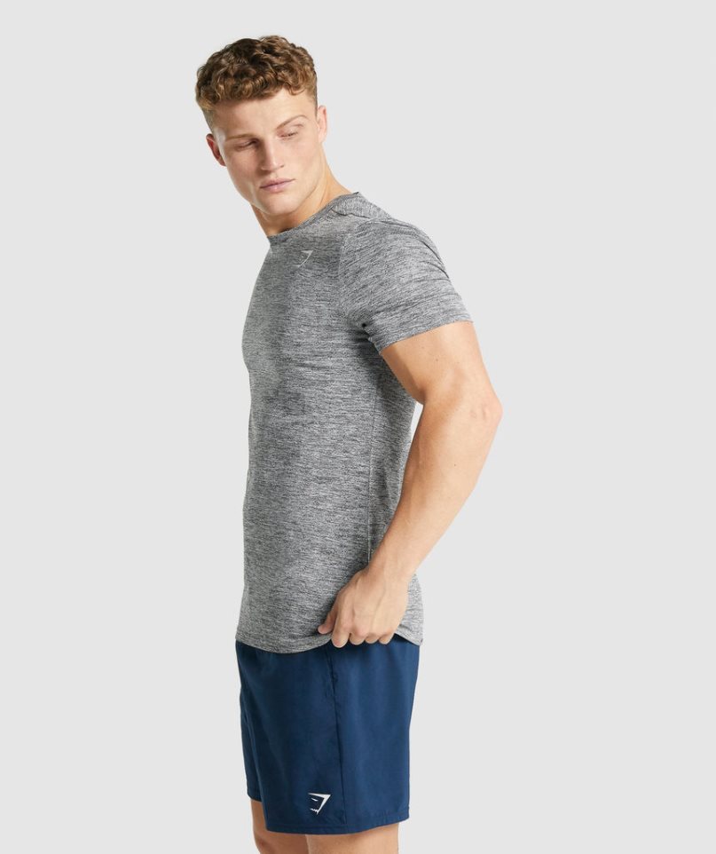 Men's Gymshark Arrival Marl T-Shirts Grey | NZ 3UVRJZ